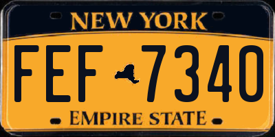 NY license plate FEF7340
