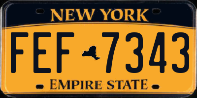 NY license plate FEF7343