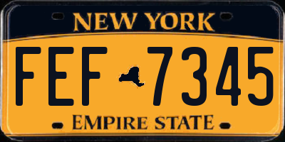 NY license plate FEF7345