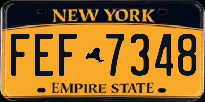 NY license plate FEF7348