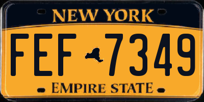NY license plate FEF7349