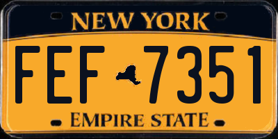 NY license plate FEF7351