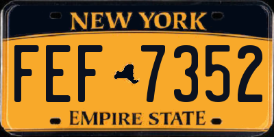 NY license plate FEF7352