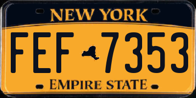 NY license plate FEF7353