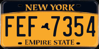 NY license plate FEF7354