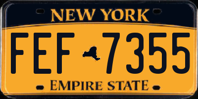 NY license plate FEF7355