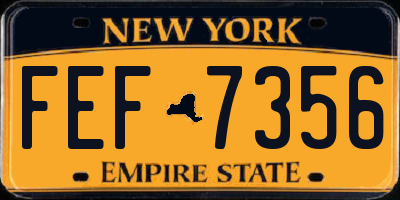 NY license plate FEF7356