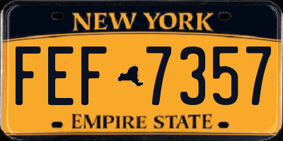 NY license plate FEF7357