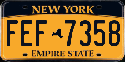 NY license plate FEF7358