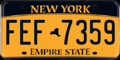NY license plate FEF7359