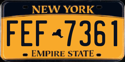 NY license plate FEF7361