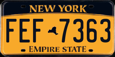 NY license plate FEF7363