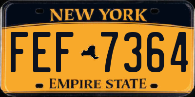 NY license plate FEF7364