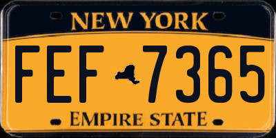 NY license plate FEF7365