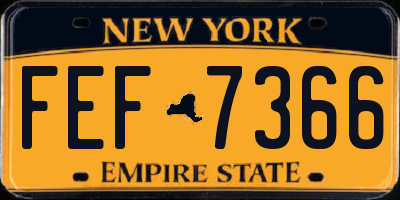 NY license plate FEF7366