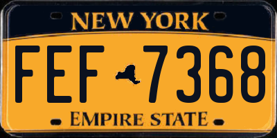 NY license plate FEF7368