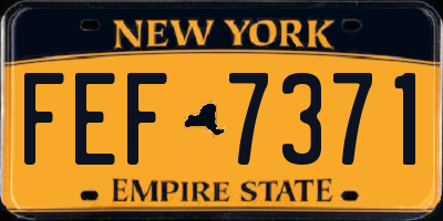 NY license plate FEF7371