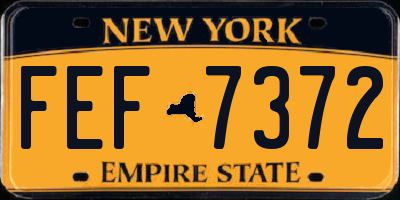 NY license plate FEF7372