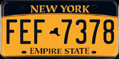 NY license plate FEF7378