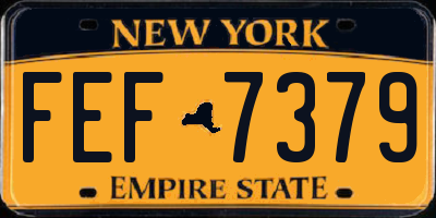 NY license plate FEF7379