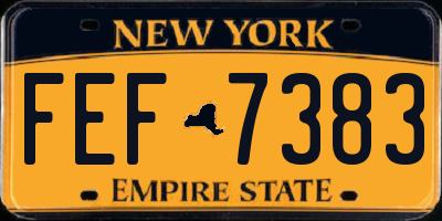 NY license plate FEF7383