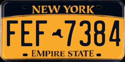NY license plate FEF7384