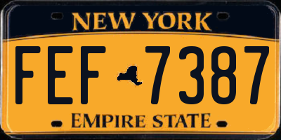 NY license plate FEF7387
