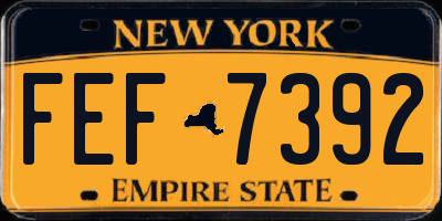 NY license plate FEF7392