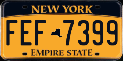 NY license plate FEF7399