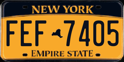 NY license plate FEF7405