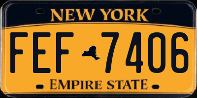 NY license plate FEF7406