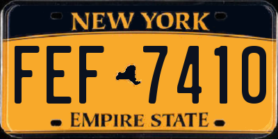 NY license plate FEF7410