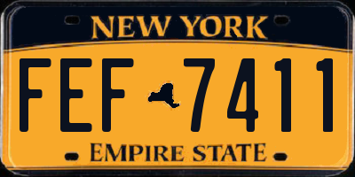 NY license plate FEF7411