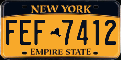 NY license plate FEF7412