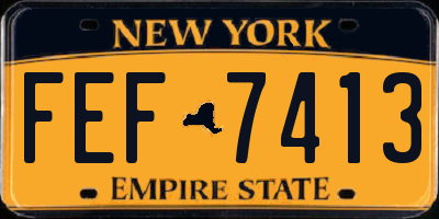 NY license plate FEF7413
