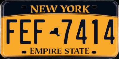 NY license plate FEF7414