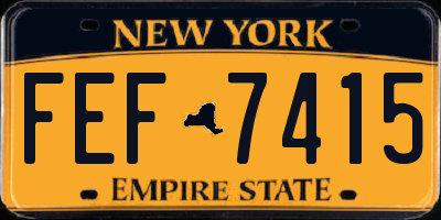 NY license plate FEF7415