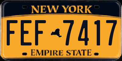 NY license plate FEF7417