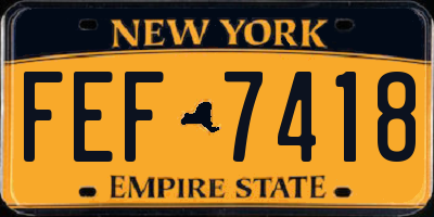 NY license plate FEF7418