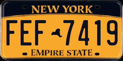 NY license plate FEF7419