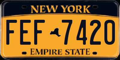 NY license plate FEF7420