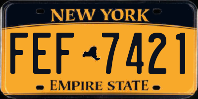 NY license plate FEF7421