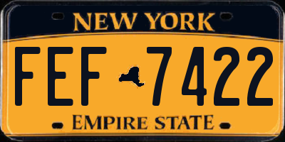 NY license plate FEF7422