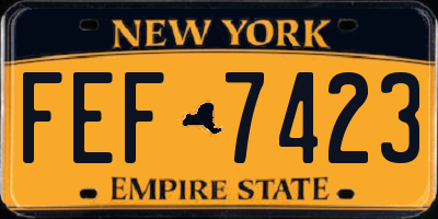NY license plate FEF7423