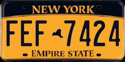 NY license plate FEF7424
