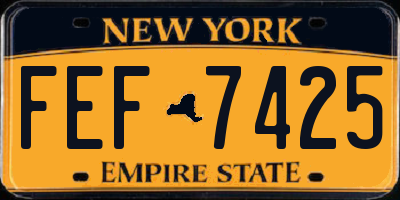 NY license plate FEF7425