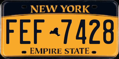 NY license plate FEF7428