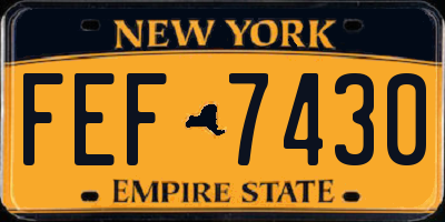 NY license plate FEF7430