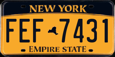 NY license plate FEF7431