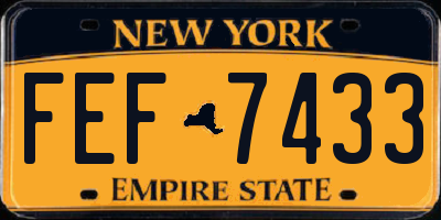 NY license plate FEF7433